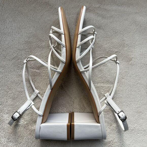 Jeffrey Campbell White Patent Leather Strappy Heeled Sandals Women US 9 Casual - Picture 4 of 14